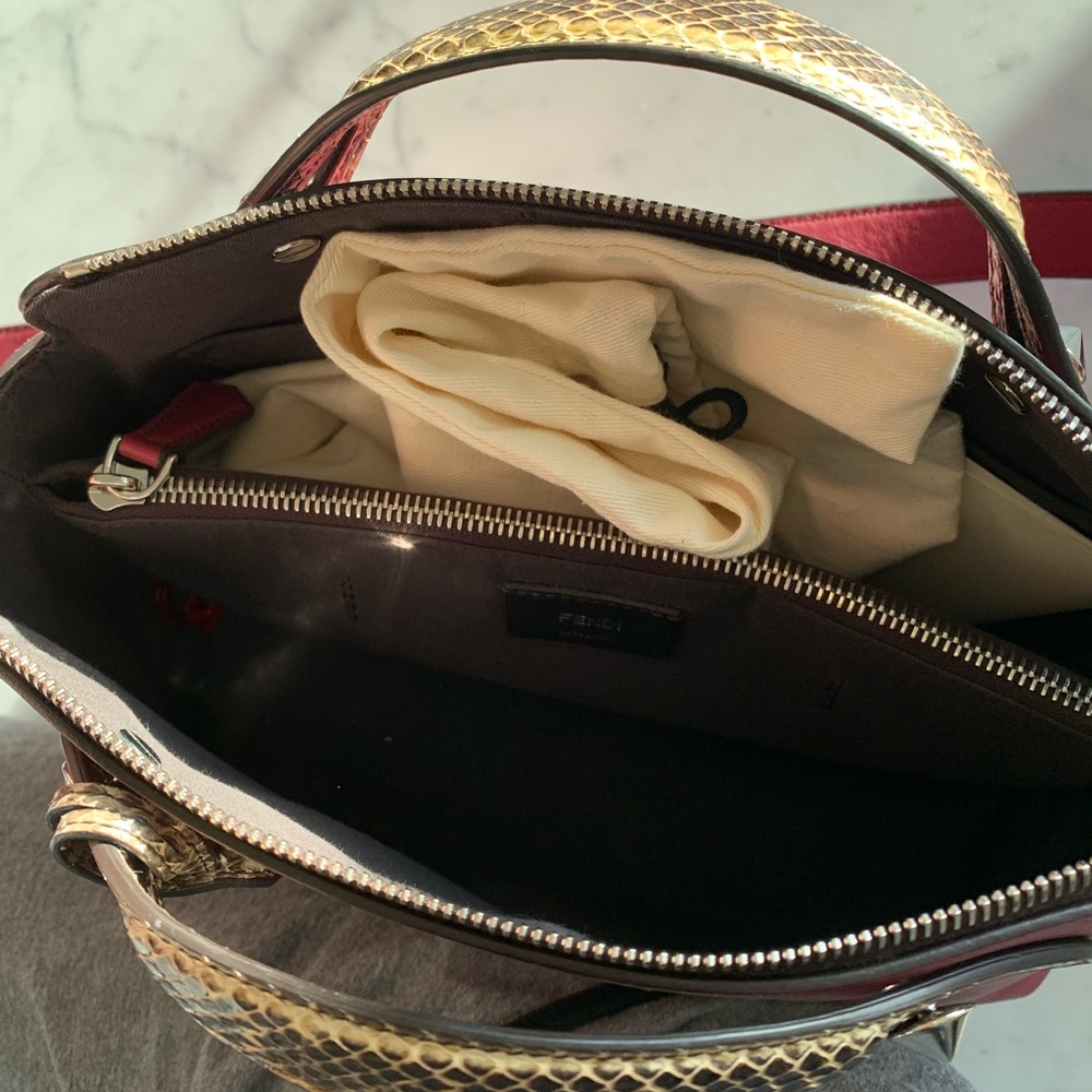 ❌SOLDto fashionphile❌Fendi By the way with snakeskin satchel - Picture 7 of 15